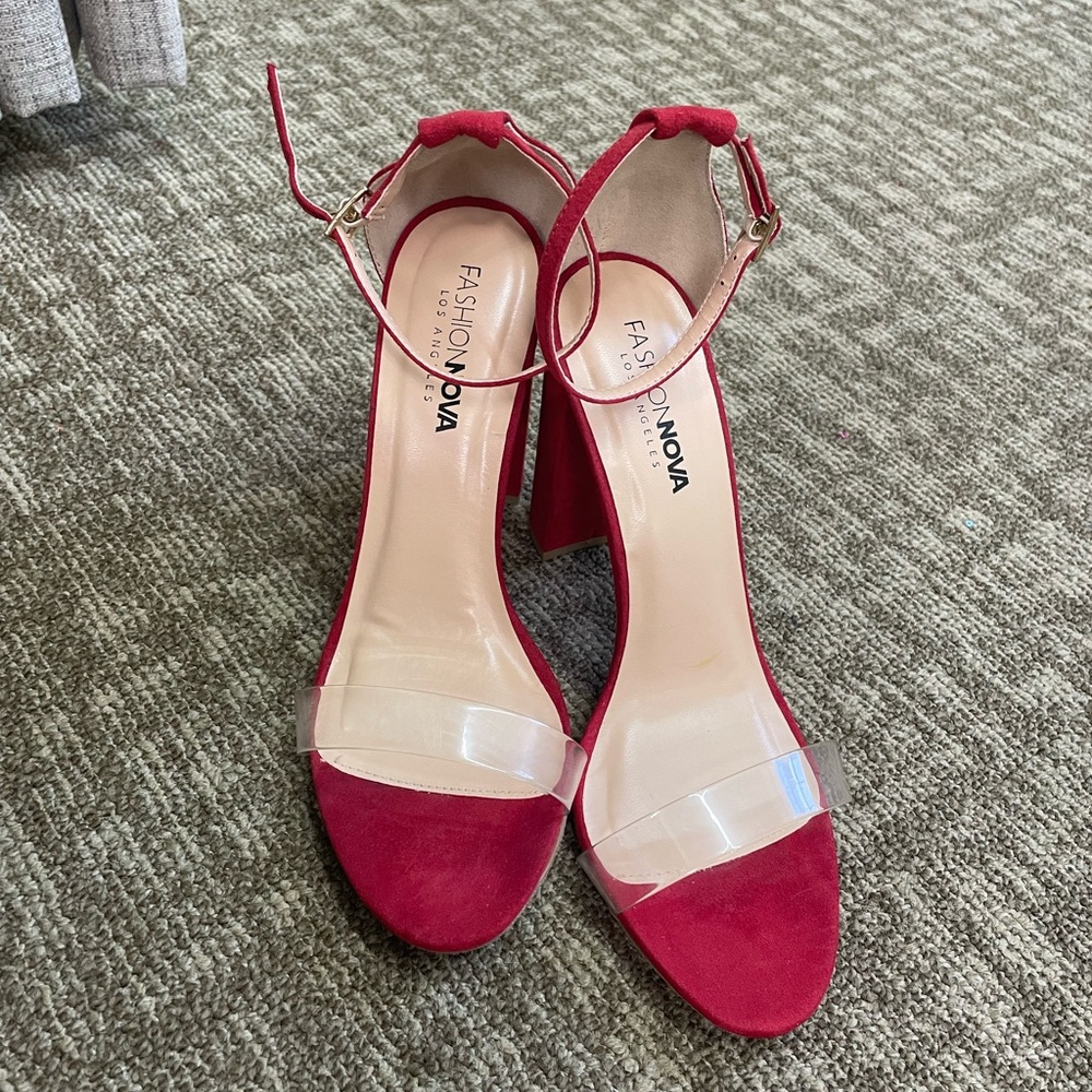 Fashion Nova Red Heels with Classic Silhouette